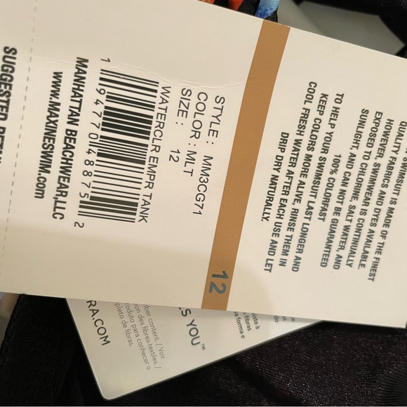 Maxine of Hollywood Tankini top size 12 NWT - Picture 6 of 6